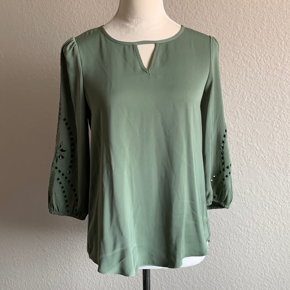 Market & Spruce - olive green bohemian blouse